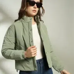 Women Regular Fit Quilted Jacket-image-14
