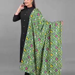 Checked Dupatta with Tassels-image-40