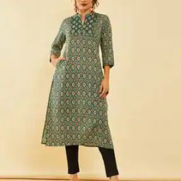 Ikat Print Straight Kurta-image-56
