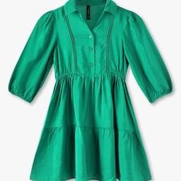 rio girls Tiered dress w collar, green, 8-9y-picture-6