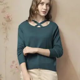Women Regular Fit Round-Neck Pullover-image-87