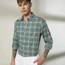 Men Checked Slim Fit Shirt-image-57