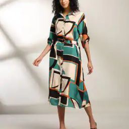 Women Colourblock Regular Fit Shirt Dress-3