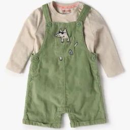 Boys Ribbed Regular Fit Dungaree with T-Shirt-picture-19