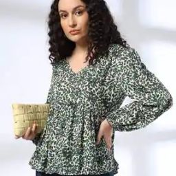 Women Animal Print Relaxed Fit Peplum Top-image-72