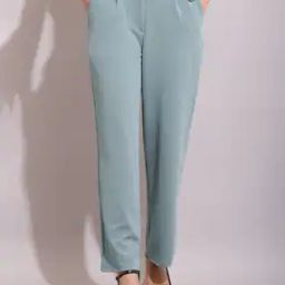 Women Relaxed Fit Pleat-Front Trousers-image-4