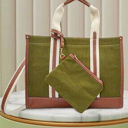 Women Colourblock Handbag with Detachable Pouch-image-93
