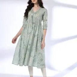 Women Printed Alia Cut Flared Kurta-image-38