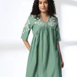 Women Embroidered A-Line Dress-image-35