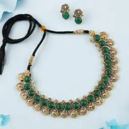 Women Stone-Studded Necklace & Earrings Set-42