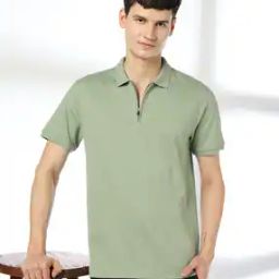 Men Self-Structured Slim Fit Polo T-Shirt-picture-21