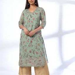 Women Floral Print Straight Kurta-image-35