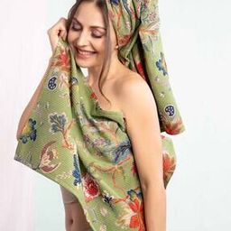 Set of 2 Floral Print Bath Towels-25