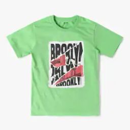 Boys Typographic Print Regular Fit Crew-Neck T-Shirt-image-80