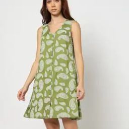 Women Paisley Print Mini A-Line Dress-image-38