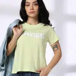 Women Discover New Adventure Regular Fit Crew-Neck T-Shirt-image-3