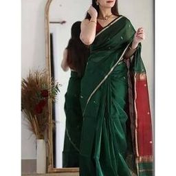Zari Woven Kanjeevaram Silk Saree with Contrast Border-image-26