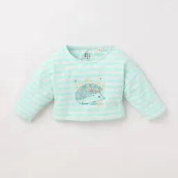 ed-a-mamma Striped Sustainable Round-Neck T-Shirt with Embroidery-picture-37