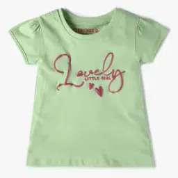 Girls Embroidered Regular Fit Crew-Neck T-Shirt-image-44