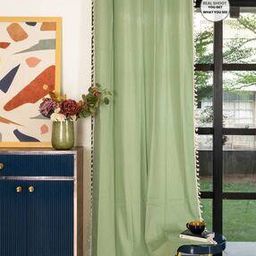 Long Door Eyelets Curtain with Tassels-49