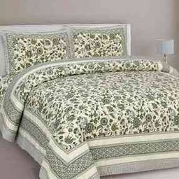180 TC Floral Print King Bedsheet with Pillow Covers-picture-18