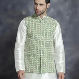 Men Regular Fit Nehru Jacket with Button Closure-image-58