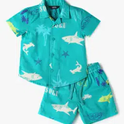 Boys Printed Shirt & Shorts Set-image-50