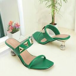 Women Embellished Cone Heeled Sandals with Open Toes-image-5