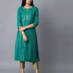 Women Foil Print Straight Kurta-picture-7