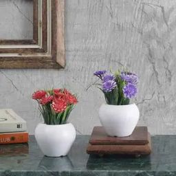 Set of 2 Artificial Mini Potted Gerbera Plants-16