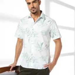 Men Leaf Print Relaxed Fit Shirt-image-20