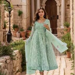 Women Embroidered Anarkali Kurta Set-image-54