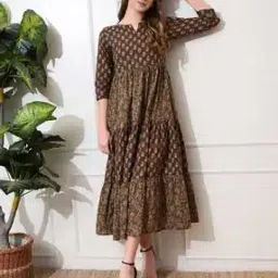 Women Floral Print Tiered Dress-picture-13