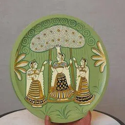 Ceramic Lady Showpiece Round Shape Plate-image-71