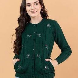 Embroidered Round-Neck Cardigans-image-81