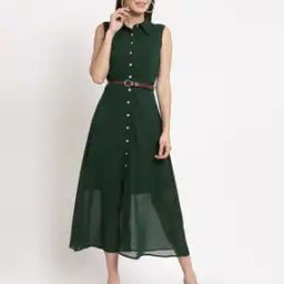 A-Line Dress with Detachable Belt-image-24