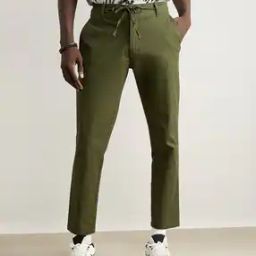 Men Straight Fit Flat-Front Pants-image-41