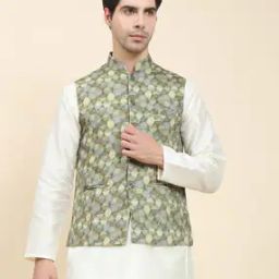 Men Nehru Jacket with Welt Pockets-20