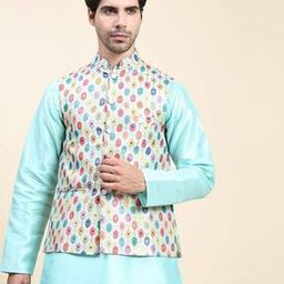 Men Nehru Jacket with Welt Pockets-10