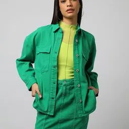 Denim Jacket with Flap Pockets-59