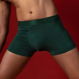 Logo Print Regular Fit Trunks with Elastic Waist-picture-51