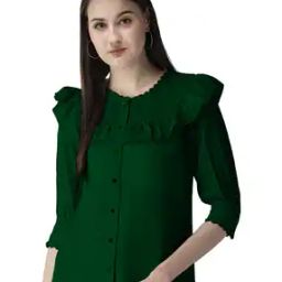Women Slim Fit Top with Frilled Detail-image-9