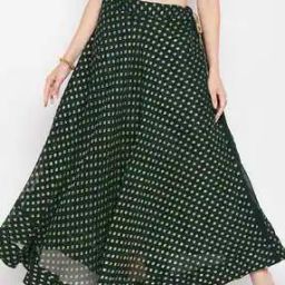 Printed Georgette Flared Maxi Skirt-image-33