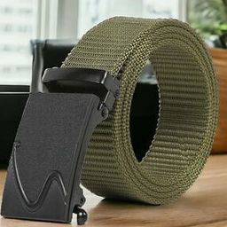 Men Webbed Slim Ratchet Belt-image-29