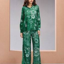 Women Printed 2-Piece Shirt & Pants Set-image-73