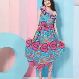 Girls Printed Fit & Flare Dress-image-48