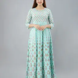 Floral Print Gown Dress-image-3