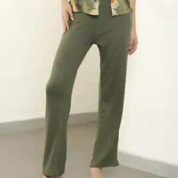 Shein Full Length Ribbed Flared Track Pants-image-60