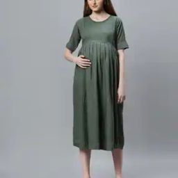 Women Fit and Flare Maternity Dress-image-85