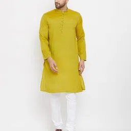 Slim Fit Long Kurta with Mandarin-Collar-image-25